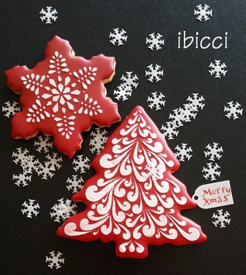 ibicci Christmas Swirl Tree and 'Sharp' Snowflake cookies